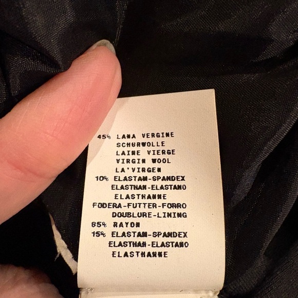 Alberta Ferretti Italy leather wool blend LBD black dress sz 6 - Picture 5 of 7